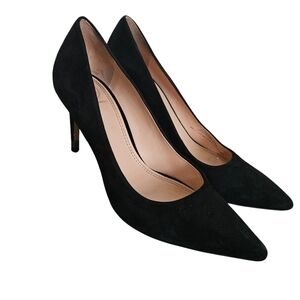 Tory Burch black leather pointy toe heel pumps size 8.5 M